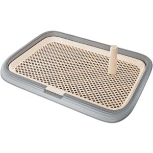Generic Mesh Grids Toilet Training Pad Holder Splashproof Easy to Clean Indoor Dog Potty Tray Puppy Pee Pad Holder for Dogs and Cats, Gray