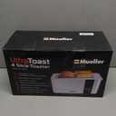 Mueller UltraToast Stainless Steel Toaster 4 Slice Extra-Wide 1.6" Slots for Artisan Bread, Bagels & Frozen Waffles, 6 Browning Levels, LED Display, Cancel/Defrost/Reheat, Removable Crumb Tray