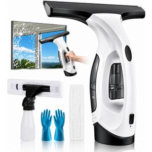 Window Vacuum Squeegee Cordless, Electric Window Cleaner Squeegee with 2000Pa Suction, 280mm Wide Blade, 150ml Tank for Shower Glass, Mirrors, Tiles & Car Windows