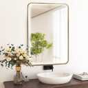 Niccy LED Mirror for Bathroom with Frontlit, 36"x24" Gold Framed Mirror with Lights, Anti-Fog, Dimmable 3 Color, Shatter-Proof, Smart LED Bathroom Mirror (36"L x 24"W)