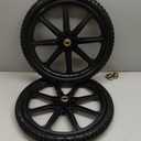 GICOOL 20" Flat Free Tire and Wheel, with 3/4" & 5/8" Bearing, 2.45" Centered Hub, Replacement Wheel For Rubbermaid Wheelbarrow, Garden Yard Cart, 2 Pcs