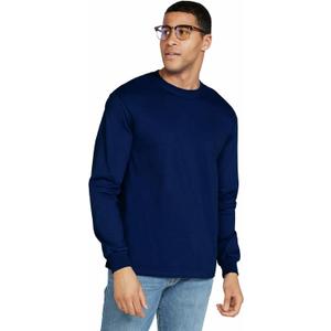 Gildan Adult Ultra Cotton Long Sleeve T-Shirt, Style G2400, Multipack (XX-Large, Navy (Pack of 72)