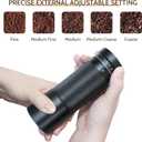 Manual Coffee Grinder with Digital External Adjustable Settings, Portable Hand Grinder with Stainless Steel Conical Burr, 30g Capacity for Travel, Camping, Office, Espresso, Pour Over (Black)