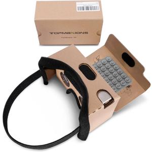 Google Cardboard,Topmaxions 3D VR Virtual Reality DIY VR Headset for 3D Movies and Games Compatible with Android & Apple Up to 6 Inch Easy Setup Machine