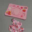 Boaretiu for iPad mini 7 A17 Pro Case for iPad mini 7th/6th Generation - Soft Silicone Cute Cartoon with Shoulder Strap & Rotating Stand Kawaii for Women Girls Girly Kid Teens Cover, Strawberry