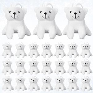 24 Pcs Polar Bear Stuffed Animal Small White Polar Bear Christmas Soft Cute Plush Toy Gifts for Winter Birthday Xmas Tree Decoration(Sitting)