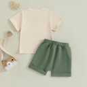 Baby Boy Cute Letter Short Sleeve Shirt Top Elastic Waist Shorts Toddler Summer Outfits (Green Just A Boy Who Loves Tractors, 12-18 Months)