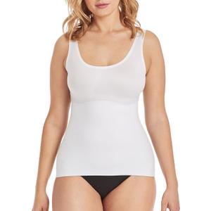 Maidenform Women's Shapewear Cami Tank Top, Tummy Control & Back Smoothing (X-Large, White)