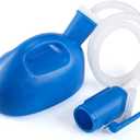 ONEDONE Urinals for Men - Portable Urinal for Men Spill Proof Nighttime Men's Urinal Bottle Male Pee Bottle Urine Bottle 68 OZ for Hospital Home Camping Car Travel 45" Long Hose with Lid (Blue)