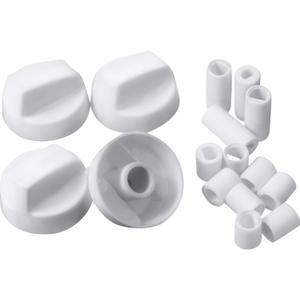 Jetec 4 Pack Control Knobs Replacement with 12 Adapters for Oven/Stove/Range, Please Check Carefully Whether The Dimensions in Figure Match(White)