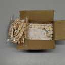 Mkono Macrame Hanging Photo Display Wall Decor with String Lights Boho Room Bedroom Wooden Beads Garland Picture Greeting Cards Holder with 30 Clips (Medium, Beige)