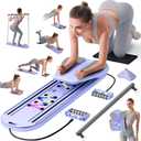 Pilates Board, Pilates Reformer Sets, Pilates Machine 15-in-1 Multifunctional Abdominal Board for Home Office Workout, Foldable Portable Ab Core Trainer Pilates Reformers Board for Women