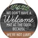 Funny Welcome Sign Front Door Decor, Welcome Wood Hanging Sign Decor Rustic Wall Sign Decorations for Door, Porch, Home, Housewarming Gift for New House Home Apartment, Welcome Door Hanger Sign