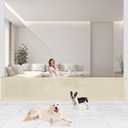 Upgrade 120" Retractable Baby Gates Extra Wide with Reinforced Strip, 10 FT Retractable Dog Gate, 41" Tall Retractable Gate Indoor Outdoor for Pet and Baby-Beige