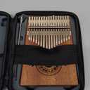 Kalimba Thumb Piano, Portable Mahogany Mbira Finger Piano with Instruction, Case, Tune Hammer for Kids, Light Brown - Kalimba 17 Key Instrument