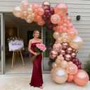 Burgundy Rose Gold Balloon Garland Arch Kit, 139 pcs Champagne Gold Balloons Rose Gold Confetti Balloons for Women Girls Birthday Wedding Bridal Shower Party Anniversary Decoration