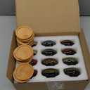 12 Pcs Succulent Pots 2.5 Inch Mini Ceramic Succulent Garden Flower Pots Planters with Drainage and Bamboo Tray for Indoor Garden Plants Planters Colorful Flower Pot(Round,1.2 Inch H)