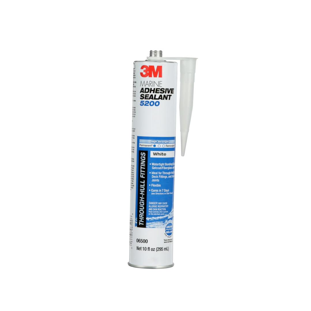 3M Marine Adhesive Sealant Cartridge, Permanent Bonding Sealing Waterproof Repair, White, 10 fl oz
