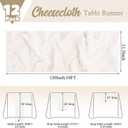 12 Pack Ivory White Table Runner 10Ft Cheesecloth Table Runner Rustic Gauze Table Runners Romantic Long Sheer Fabric Cheese Cloth Table Runners for Wedding Party Bridal Baby Shower