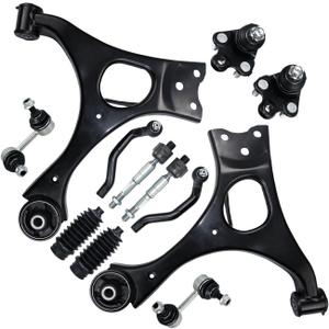 Control Arm, Replacement For Control Arm with Ball Joint Sway Bar Tie Rod Boot Suspension Kit Compatible With 2006-2011 Honda Civic - 12 Pcs