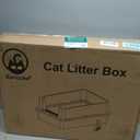 XXXL Stainless Steel Litter Box, 27.6" H x 19.7" W x 11.8" H Extra Large Metal High Sided Cat Litter Box with Scoop, Leak-Proof, Easy Clean for Big Cats/Multiple Cats (Dark Grey)