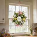 6 Pcs Easter Small Candle Rings Wreaths Mini Pillar Candle Holder Wreath Artificial Purple Pink Yellow Berries Spring Wreath for Home Kitchen Front Door Window Porch Wall Table Cnterpieces Decor