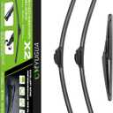 Wiper Blades Replacement for Grand Cherokee 2014-2021, Windshield Wiper Blades 22"+21" With Rear Wiper 11" (Set of 3) U/J HOOK, Double Sided Rubber Strips and Longer Life