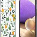 Unov Case Compatible with Galaxy A32 5G Clear with Citrus Flavors Orange Flower Design Soft TPU Shock Absorption Slim Embossed Pattern Protective Back Cover