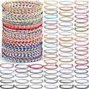 Equsion Friendship Braided Bracelets Bulk Set, Colorful Woven String Bracelets for Party Favors, Graduations, Birthday Gifts, Adjustable Handmade Wrist Bands