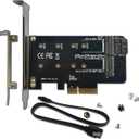 PCIe Adapter for One M.2 NVMe Mkey and One SATA Bkey SSD, PCI-e 4.0 X4 Card Supports NGFF M2 M-Key or B-Key (M+B) SSD of Length 2280,2260,2242,2230, PCIe NVMe Adapter with SATA 3.0 Cable