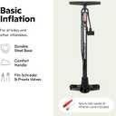 Schwinn Air Center Series or Basic Floor Pump, for a Range of Bikes, 100, 120 or 160 PSI, Soft Grip Handle, Dual Head for Schrader and Presta Valves, Manual Air Pump