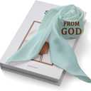 Silk Scarf for Women, Digital Printed Scarves 20.8" x 21.6" Neck Scarf Breathable Lightweight for Encourage Gift (FROM GOD..)