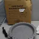 Heated Bird Bath for Outside Winter, Powerful 100W Thermostat Control Heated Bird Baths for Outdoors with 3 Metal Extension Screws, Heated Birdbath Water Heater for Garden Yard Patio Lawn(Grey) (Gray)