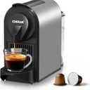 CHULUX Compact Espresso Machine, 20 Bar Single Serve Coffee Maker, Dual Brew Sizes for Espresso and Lungo, 1400W Rapid Brewing, Mystic Gray