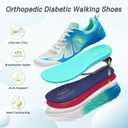 OrthoComfoot Men's Orthopedic Diabetic Wide Running Shoes: Comfortable Arch Support Sneakers for Plantar Fasciitis, Foot & Heel Pain Relief - Casual Work Walking Shoes (K3-azure Blue)