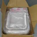 (35-Pack) Pink 8x8 Inch Disposable Aluminum Pans with Plastic Lids,Stickers and Cake Spoons,Square Cake Pans for Parties,Baking Trays,Foil Pans for Holiday Cooking, Parties Meal Prep, Storage