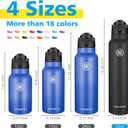 Han's Bottle Sports Water Bottle - 32 Oz, Straw Lid, Leak Proof, Vacuum Insulated Stainless Steel, Double Walled, Thermo Mug,Black