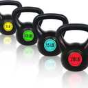 OLIXIS Kettlebell Sets, Strength Training Kettlebells, Weights Set for Women Men (Matte black(set of 4:5/10/15/20pounds))