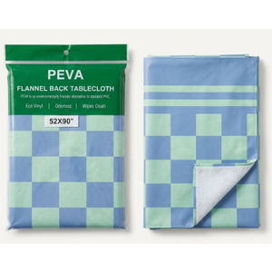 YIIZHAAVK Ecology Vinyl Tablecloths-52''×90''Rectangle Flannel Backed and Sewn Hem,Healthy Plastic Table Cover for Rectangular Table,100% Waterproof and Stain Resistant,Easy Care
