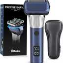 Men's Foil Electric Shaver with 5 Blades,Electric Razor for Men, Cordless Wet Dry Shaver with Beard Trimmer USB-C Rechargeable Shaver with Premium Travel Case Gift for Men Him