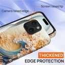 Compatible with iPhone 15 Plus Case, Hybrid 2-Layer Case Shockproof Anti-Scratch for Girl Women Boy Men, Floral Waves for iPhone 15 Plus