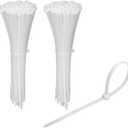 200 Pack Bulk KOOWIN Small 6 inch Nylon Plastic Cable Zip Ties Wire Wraps White