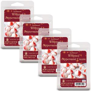 Scentsationals Wax Melts, Wax Cubes Strong Scent - Berry Bliss Collection Whipped Peppermint Cream - Long Lasting Scented Melts for Warmer, 10oz (24-Cubes)