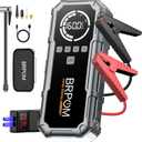 Jump Starter with Air Compressor, BRPOM 8000A Portable Car Jump Starter (All Petrol/12L Diesel), 160PSI 12V Battery Jump Starter Power Pack with Jump Clamps, LCD Screen, 600 Lumens Emergency Light