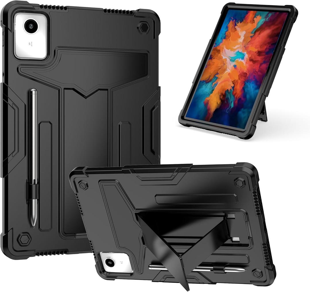 Case for Lenovo Tab M11 11 inch Tablet (TB-330FU / TB-331FC) 2024 Released - Hybrid Protective Case Cover with Kickstand (Black/Black)