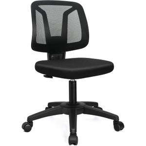 VigorPow Armless Mesh Office Chair Ergonomic Swivel Black Small Computer Desk Chair No Arms with Lumbar Support Height Adjustable Task Chair for Adults and Kids VigorPow Armless Mesh Office Chair Ergonomic Swivel Black Small Computer Desk Chair No Arms with Lumbar Support Height Adjustable Task Chair for Adults and Kids
