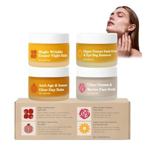 Organics Mature Skin System, 4 in 1 Set Mature Skin Face Balm, Hydrating & Nourishing Organic Formula for Mature Womens Skin, Firm & Radiant-Looking Skins(4PCS)