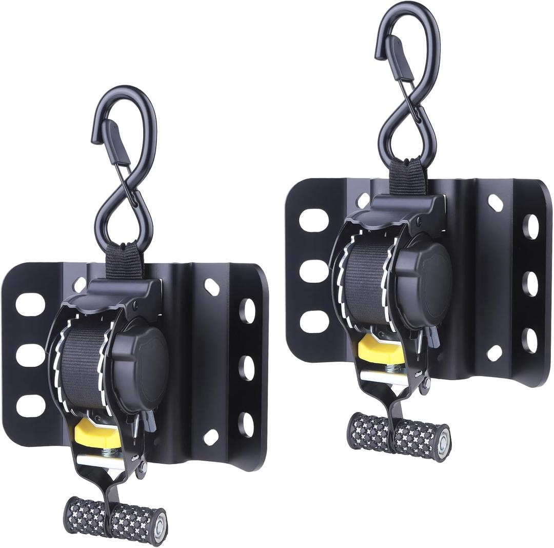 Upgraded Ultimate Retractable Ratchet Straps for Ford F150, 2PCS Truck Bed Ratchet Straps for F150, 10 ft Retract Bed Mounted Tie Down Strap for F-150 F250 F350 2015-2025 (Black)