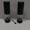 Electric Salt and Pepper Grinder Set Automatic Battery Pepper Mill Shakers Adjustable Coarseness Upgraded Larger Capacity with Led Home and Kitchen Appliances Birthday Gifts for Women Mom (Black/Black)