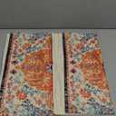 Outdoor Waterproof Pillow Covers 18X18 Inch Set of 2 - Bohemian Vintage Carpet Pattern Orange Blue Ethnic Design Decorative Farmhouse for Couch Garden Balcony